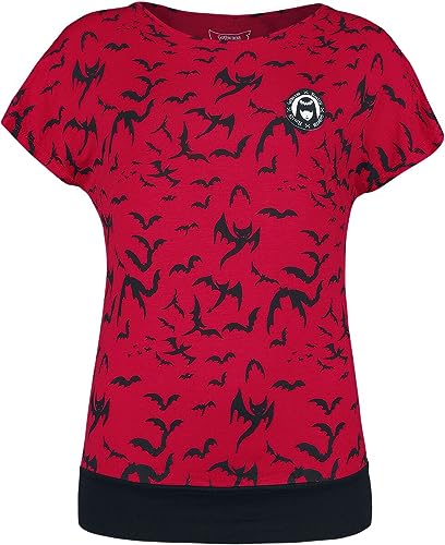 Gothicana by EMP Damen rotes T-Shirt mit Fledermaus-Print L von Gothicana by EMP