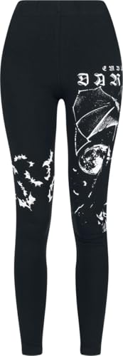 Gothicana by EMP Damen Schwarze Leggings mit Fledermaus-Alloverprint XXL von Gothicana by EMP