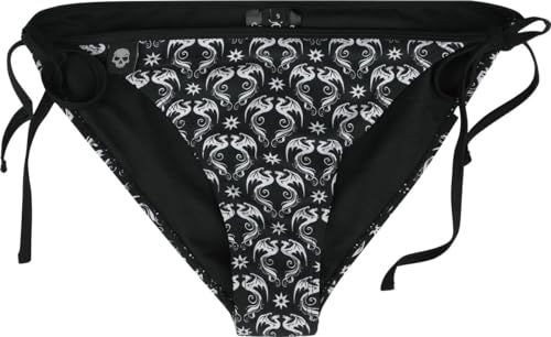 Gothicana by EMP Damen Schwarze Bikinihose mit Drachen und Sternen L von Gothicana by EMP