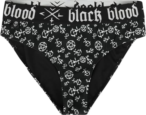 Gothicana by EMP Damen Schwarze Bikinihose mit breitem Gummibund XL von Gothicana by EMP