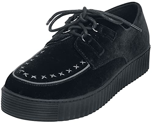 Gothicana by EMP Damen Schwarze Creepers in Samt-Optik EU40 von Gothicana by EMP