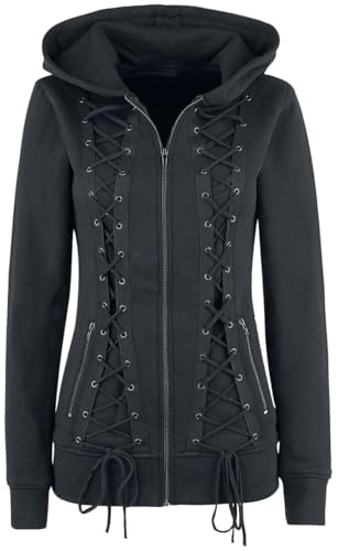 Gothicana by EMP Damen schwarze Kapuzenjacke mit Schnürung S von Gothicana by EMP