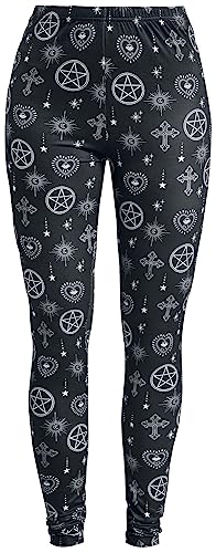 Gothicana by EMP Damen Schwarze Leggings mit Gothic Print L von Gothicana by EMP