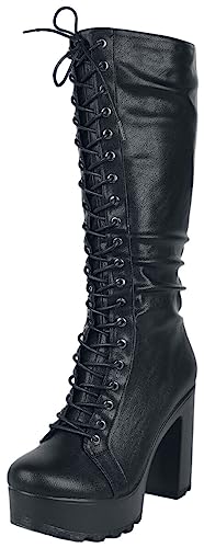 Gothicana by EMP Damen schwarze Plateau Schnürstiefel EU37 von Gothicana by EMP