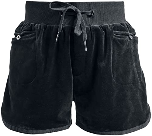 Gothicana by EMP Damen Schwarze Shorts aus Nicki-Stoff S von Gothicana by EMP