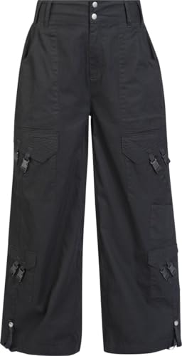 Gothicana by EMP Damen Schwarze Stoffhose mit weit geschnittenem Bein L Gothicana by EMP Damen Schwarze Stoffhose mit weit geschnittenem Bein L von Gothicana by EMP