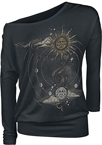 Gothicana by EMP Damen Schwarzes Langarmshirt mit Rundhalsausschnitt und Print 4XL von Gothicana by EMP