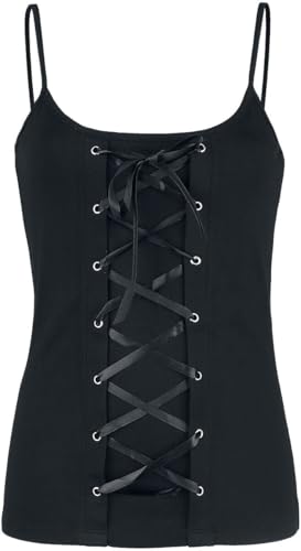 Gothicana by EMP Damen Schwarzes Top mit Schnürung und dünnen Trägern XXL von Gothicana by EMP