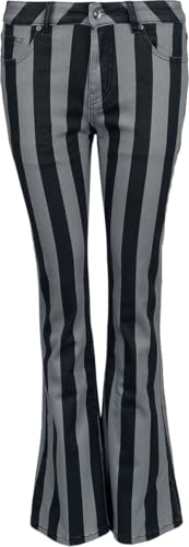 Gothicana by EMP Damen schwarz-grau gestreifte Hose W28L32 von Gothicana by EMP