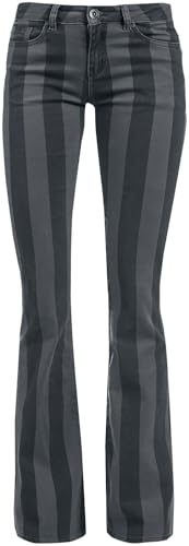 Gothicana by EMP Damen schwarz-grau gestreifte Hose W29L30 von Gothicana by EMP