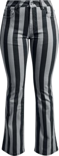 Gothicana by EMP Damen schwarz-grau gestreifte Hose W29L30 von Gothicana by EMP
