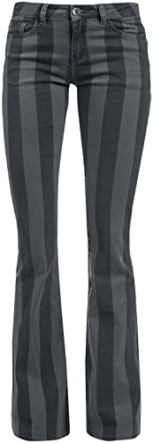 Gothicana by EMP Damen schwarz-grau gestreifte Hose W31L34 von Gothicana by EMP