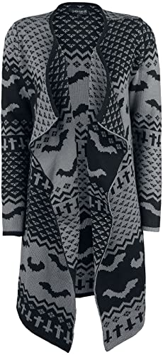 Gothicana by EMP Damen schwarz-grauer Cardigan mit Fledermaus-Print L von Gothicana by EMP