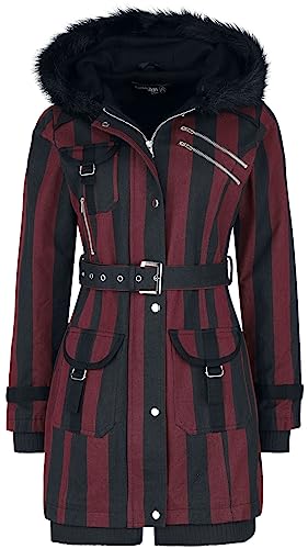 Gothicana by EMP Damen schwarz-rot gestreifte Winterjacke XXL von Gothicana by EMP