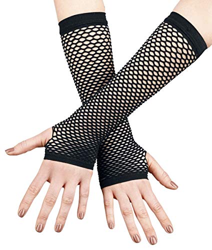 Gothicana by EMP Damen schwarze Netzhandschuhe fingerlos mit Daumenloch - sehr elastisch Standard von Gothicana by EMP