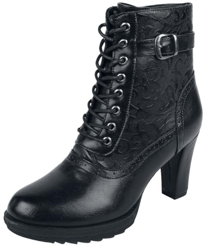 Gothicana by EMP Damen schwarze Stiefeletten mit 8-Loch-Schnürung EU40 von Gothicana by EMP