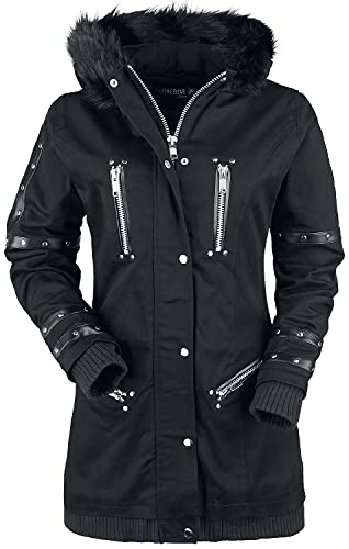 Gothicana by EMP Damen schwarze Winterjacke mit Fellkragen XS von Gothicana by EMP