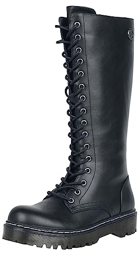 Gothicana by EMP Damen schwarze hohe Schnürstiefel EU38 von Gothicana by EMP