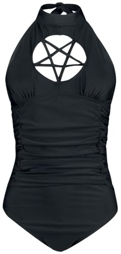 Gothicana by EMP Damen schwarzer Badeanzug mit Pentagramm-Detail XL von Gothicana by EMP