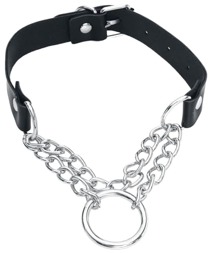 Gothicana by EMP Damen schwarzer Choker mit silberner Kette Standard von Gothicana by EMP