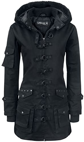 Gothicana by EMP Damen schwarzer Parka mit Nieten 4XL von Gothicana by EMP