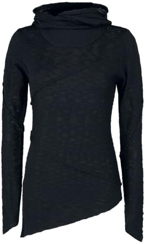 Gothicana by EMP Damen schwarzer Strickpullover mit Kapuze M von Gothicana by EMP