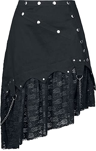 Gothicana by EMP Damen schwarzer asymmetrischer Rock mit Spitze M von Gothicana by EMP