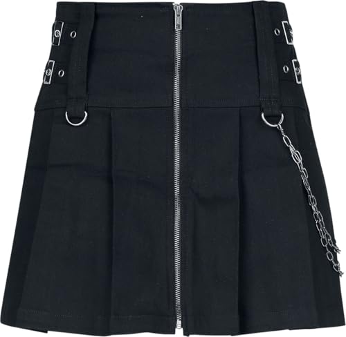 Gothicana by EMP Damen schwarzer kurzer Rock mit Metalldetails und Abnehmbarer Kette L von Gothicana by EMP