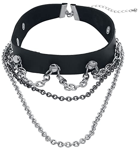 Gothicana by EMP Damen schwarzes Halsband/Choker mit Ketten-Details Standard von Gothicana by EMP