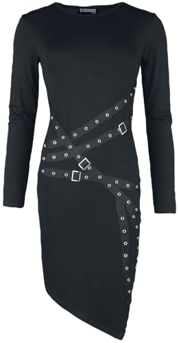 Gothicana by EMP Damen schwarzes Kleid mit Schnallen-Detail L von Gothicana by EMP