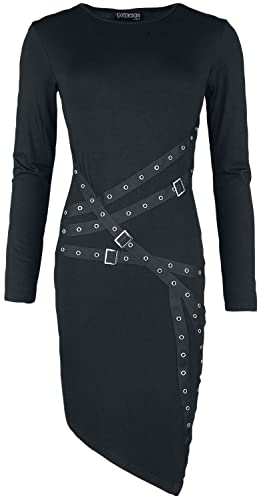 Gothicana by EMP Damen schwarzes Kleid mit Schnallen-Detail S von Gothicana by EMP