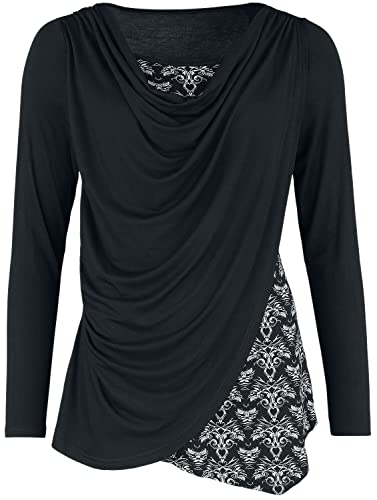 Gothicana by EMP Damen schwarzes Langarmshirt im Doublelayer Look XS von Gothicana by EMP