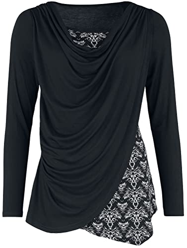 Gothicana by EMP Damen schwarzes Langarmshirt im Double Layer Look mit Print XS von Gothicana by EMP