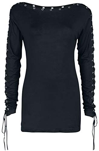 Gothicana by EMP Damen schwarzes Langarmshirt mit Nieten 3XL von Gothicana by EMP
