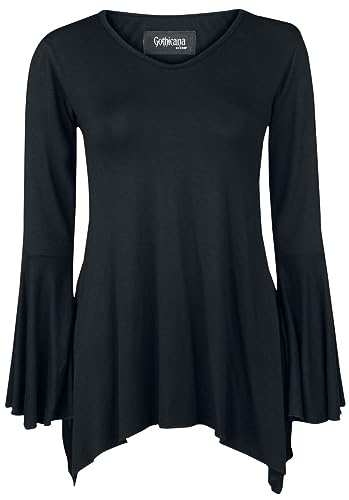 Gothicana by EMP Damen schwarzes Langarmshirt mit Trompetenärmeln 3XL von Gothicana by EMP