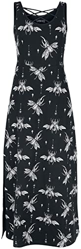 Gothicana by EMP Damen schwarzes Maxikleid mit Alloverprint S von Gothicana by EMP