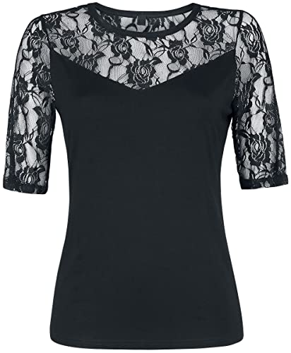 Gothicana by EMP Damen schwarzes Shirt mit Spitzen-Ärmeln 3XL von Gothicana by EMP