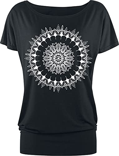 Gothicana by EMP Damen schwarzes T-Shirt mit Mandala-Print 4XL von Gothicana by EMP