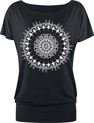 Gothicana by EMP Damen schwarzes T-Shirt mit Mandala-Print L von Gothicana by EMP