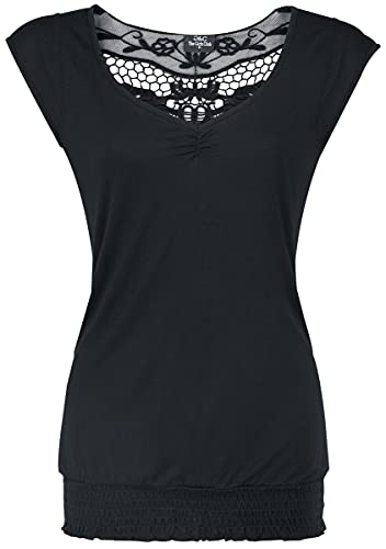 Gothicana by EMP Damen schwarzes T-Shirt mit Spitze im Rückenbereich XL von Gothicana by EMP
