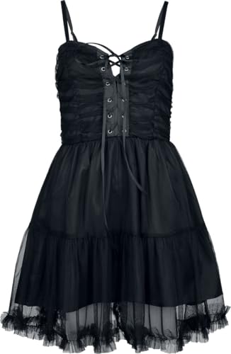 Gothicana by EMP Damen schwarzes kurzes Kleid mit Schnürung M von Gothicana by EMP