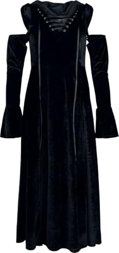 Gothicana by EMP Damen schwarzes langes Kleid mit Zipfelkapuze XL von Gothicana by EMP