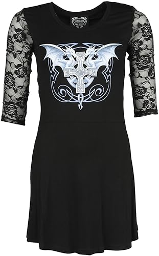 Gothicana by EMP Damen schwarzes langes Langarmshirt mit Drachen-Print XXL von Gothicana by EMP