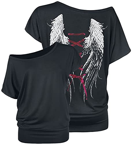 Gothicana by EMP Damen schwarzes lockeres T-Shirt mit Back-Print S von Gothicana by EMP