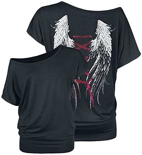 Gothicana by EMP Damen schwarzes lockeres T-Shirt mit Back-Print XL von Gothicana by EMP