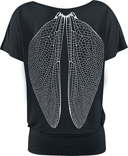 Gothicana by EMP Damen schwarzes lockeres T-Shirt mit Flügel-Print 5XL von Gothicana by EMP