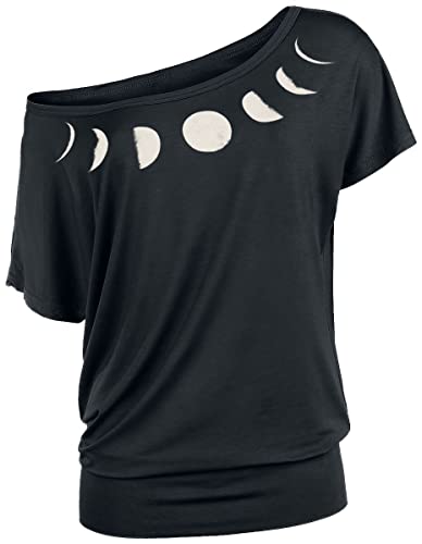 Gothicana by EMP Damen schwarzes lockeres T-Shirt mit Mond-Print L von Gothicana by EMP