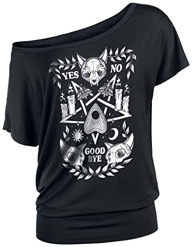 Gothicana by EMP Damen schwarzes lockeres T-Shirt mit Pentagramm M von Gothicana by EMP