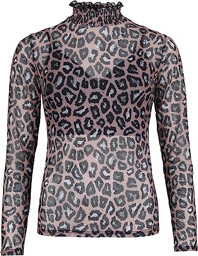 Gothicana by EMP Damen transparentes Langarmshirt mit Leo-Print und kurzem Unterzieh-Top L von Gothicana by EMP