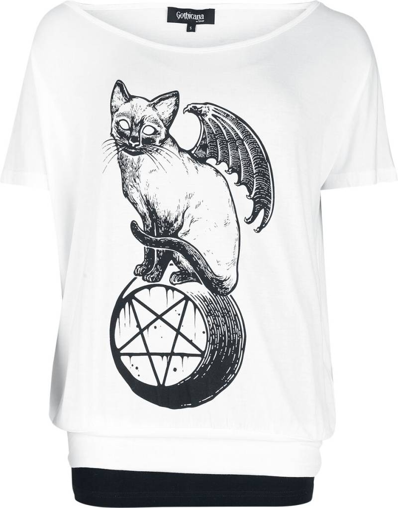 Gothicana by EMP Double Layer T- Shirt T-Shirt weiß schwarz in M von Gothicana by EMP